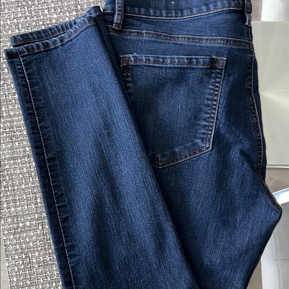 LOFT Blue Straight Leg Jeans with Medium Wash